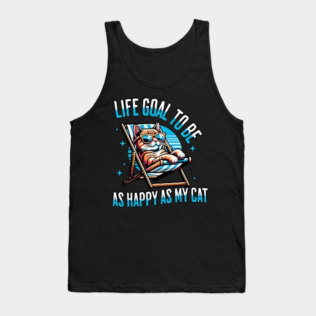 Life Goal To Be As Happy As My Cat Tank Top by Nexa Tee Designs